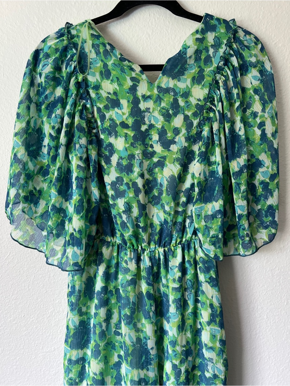 Zara Floral Jumpsuit Green Blue Size xsmall NWT - Picture 2 of 7